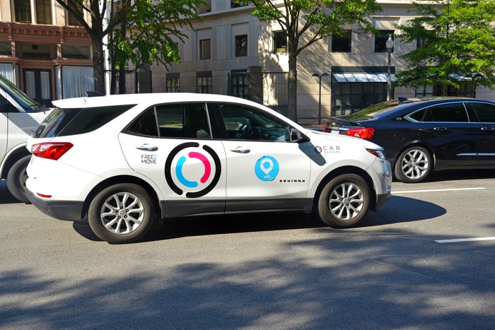 A Via Rideshare Car in Washington DC
