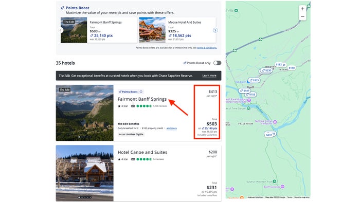 View Your Hotel’s Price And Info Chase travel view hotel price