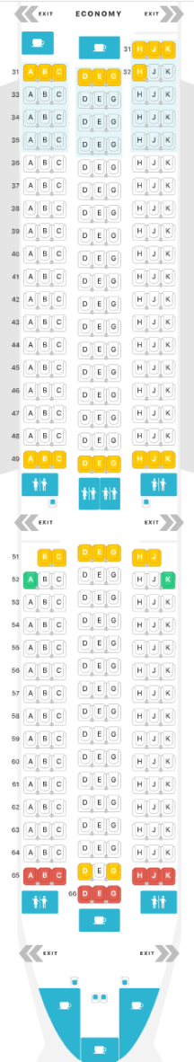 Fiji Airways Airbus A350 900 Seat Map