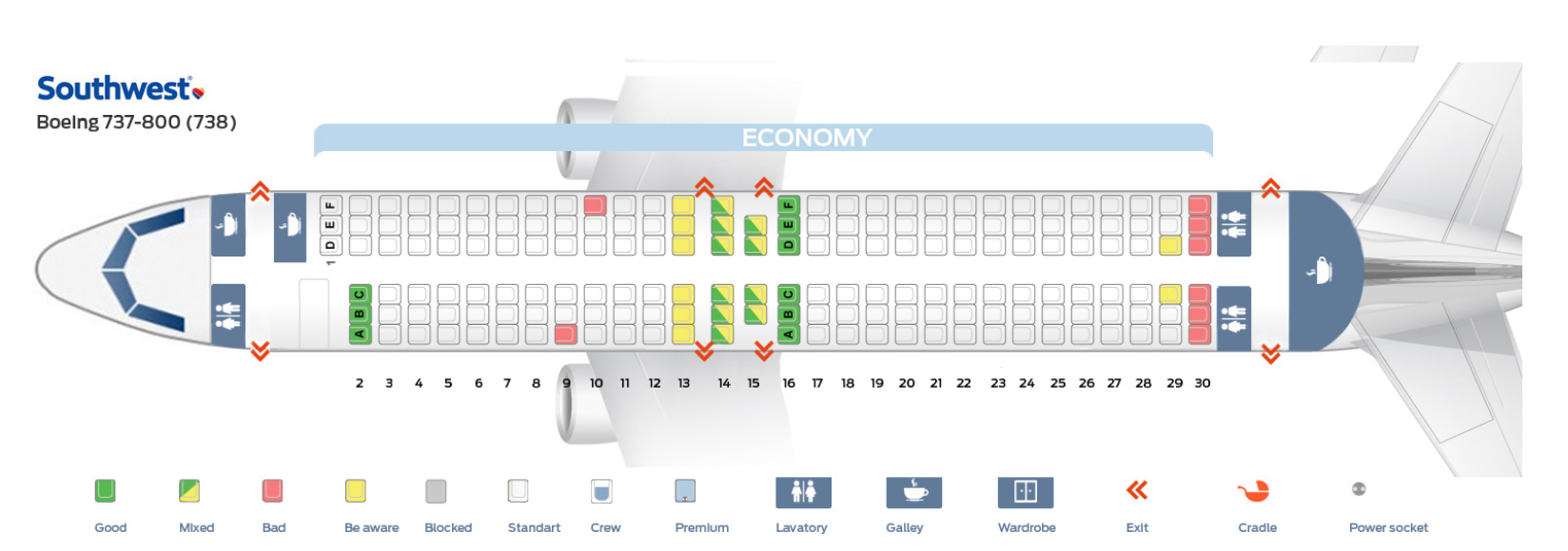 Southwest Flight Seating Chart The Best Seats When Flying On Southwest Airlines [2021]