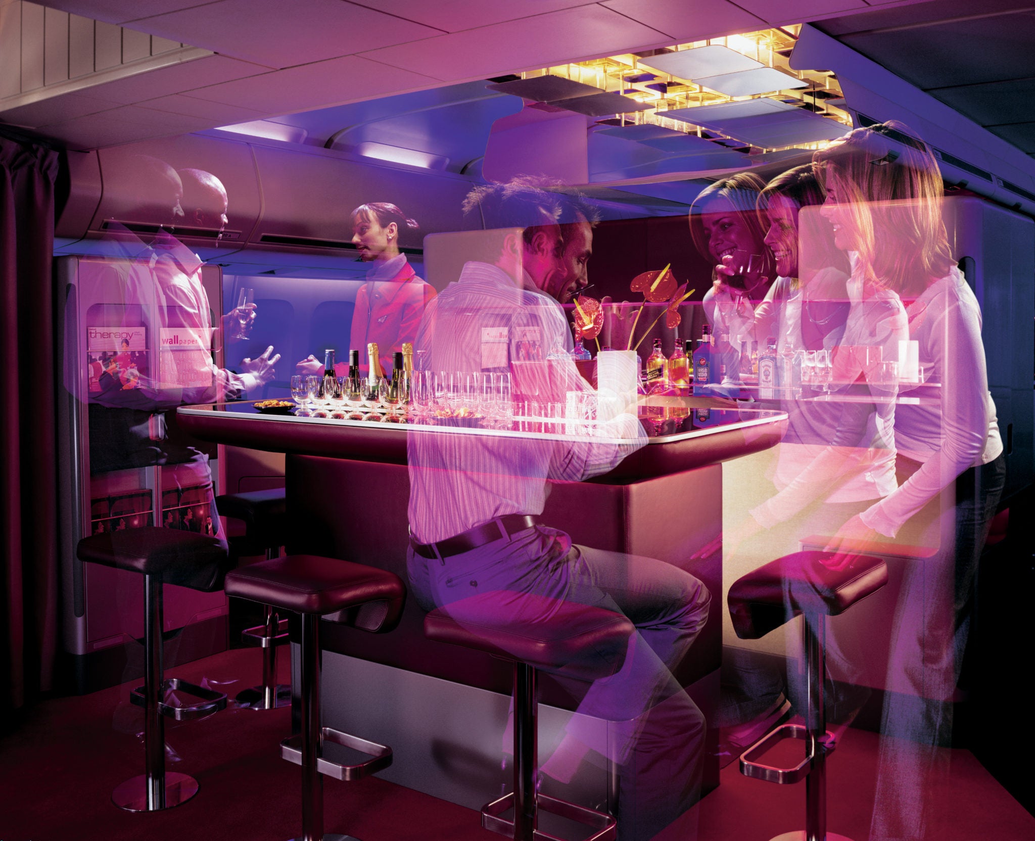 Virgin Atlantic Airbus A340-600 övre klass Bar