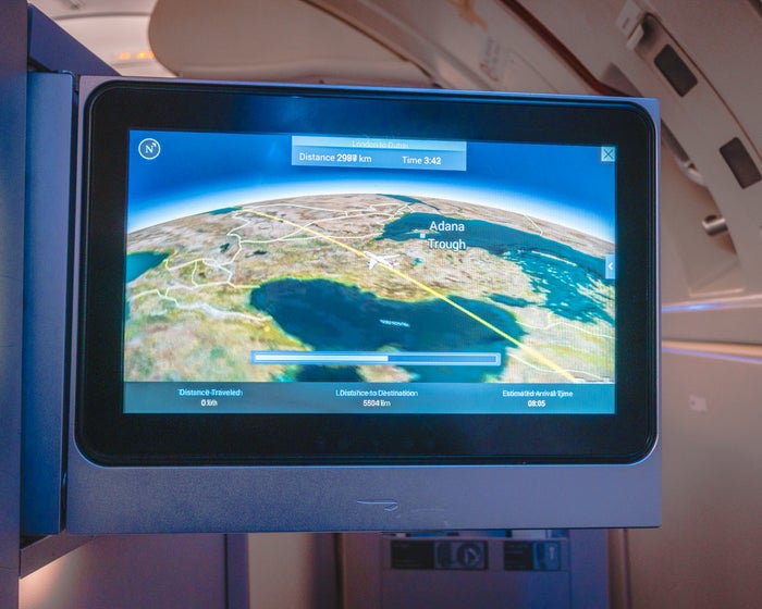 British Airways Boeing 747 Club World Business Class IFE Map