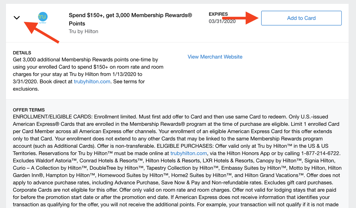 Adding an Amex Offer To Your Account