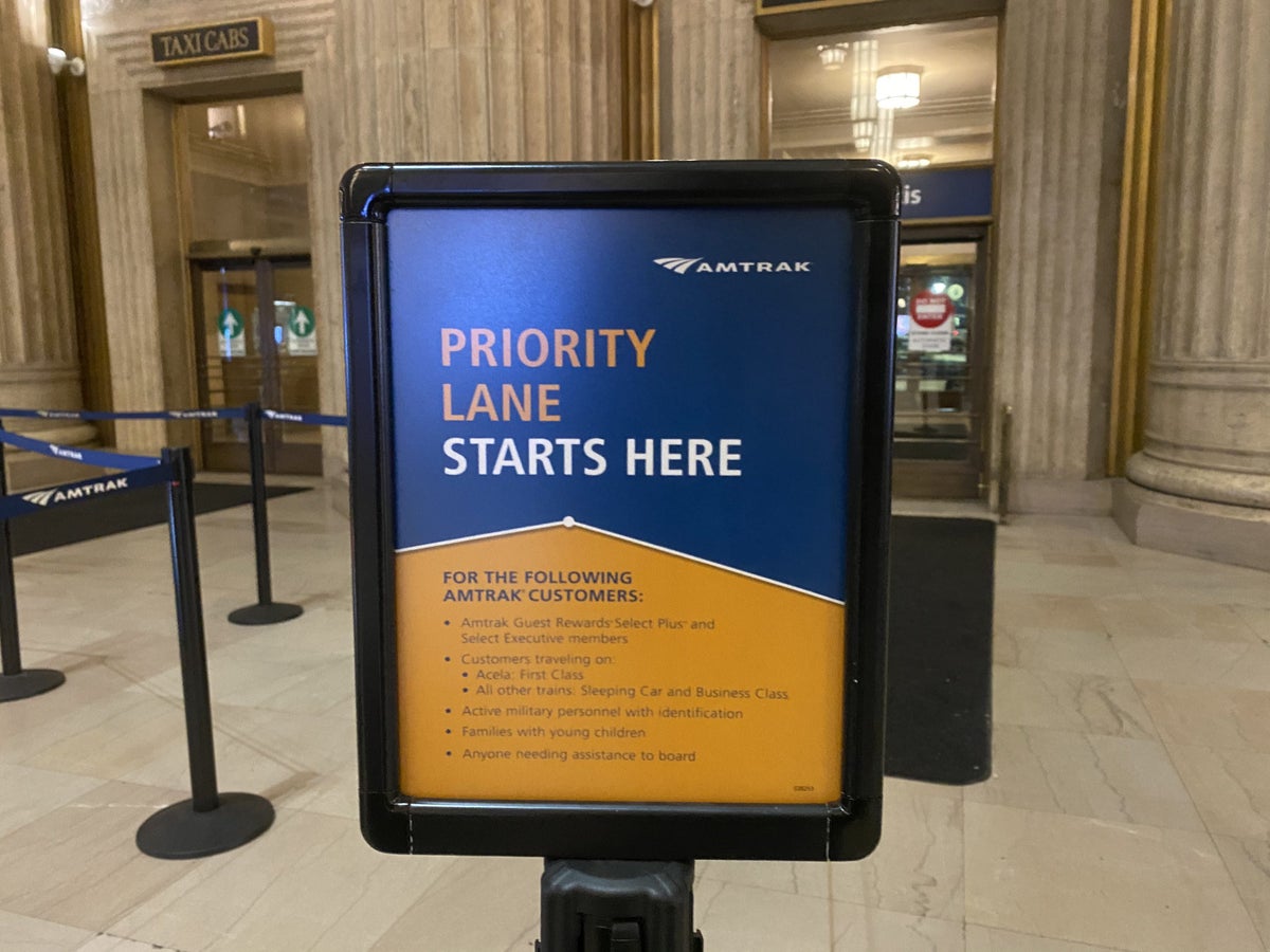 Amtrak Priority Boarding Sign