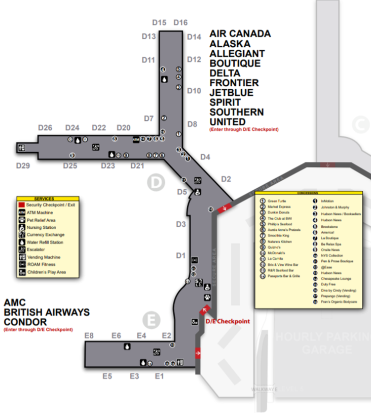 Baltimorewashington International Airport Bwi Terminal Guide