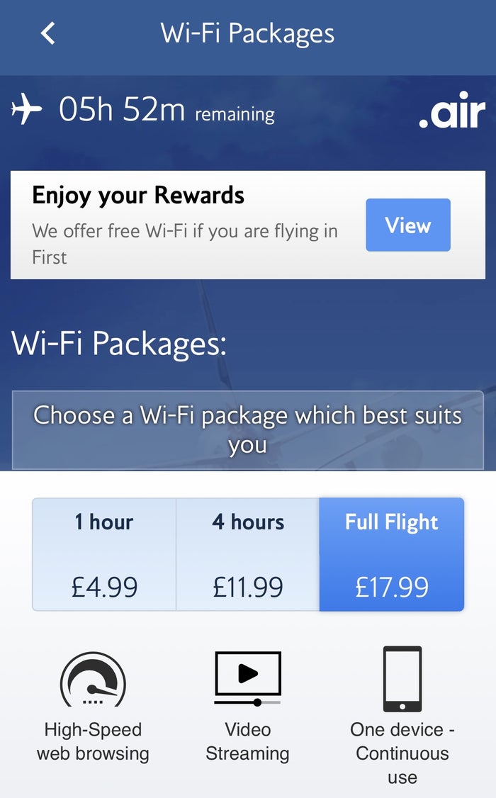 British Airways Wi Fi Plans