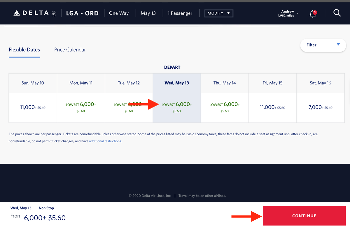 Click On The Day You Want To Book A Flight delta skymiles website