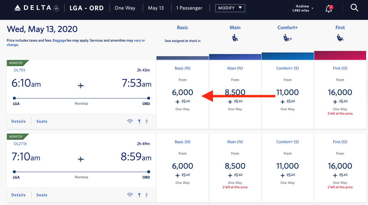 Click On The Delta Flight You Want To Book skymiles website