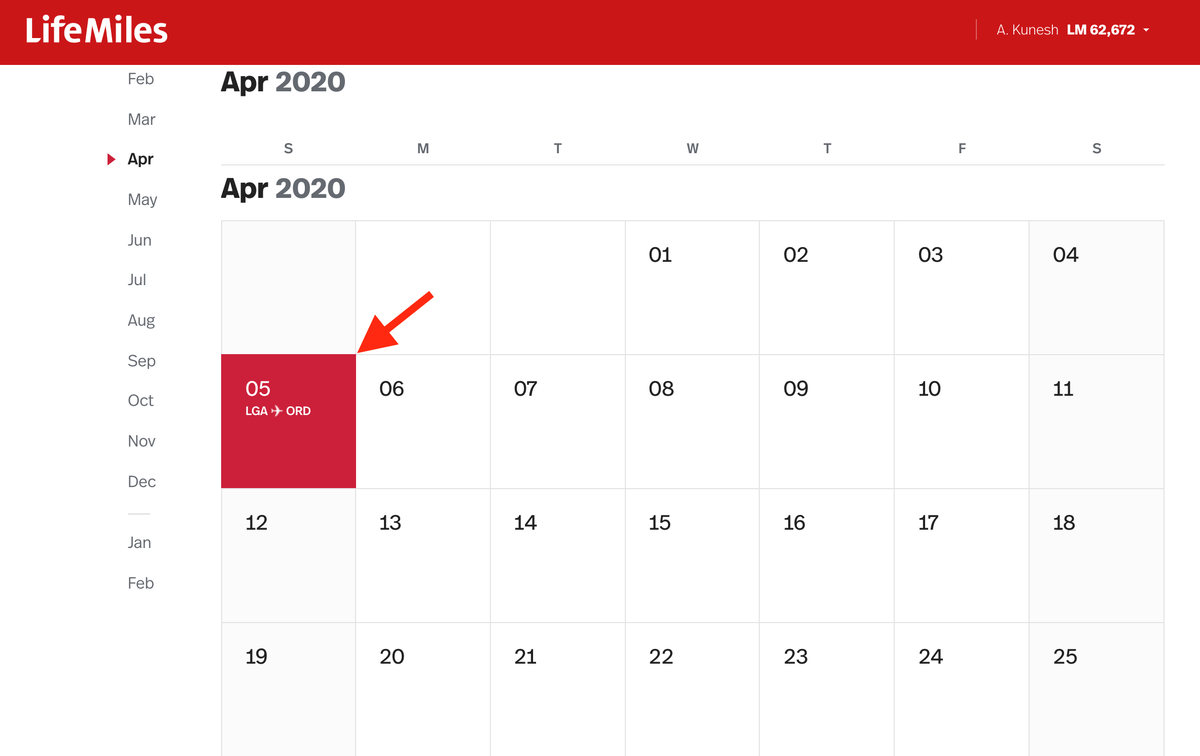 Click on the date you want to book avianca lifemiles website