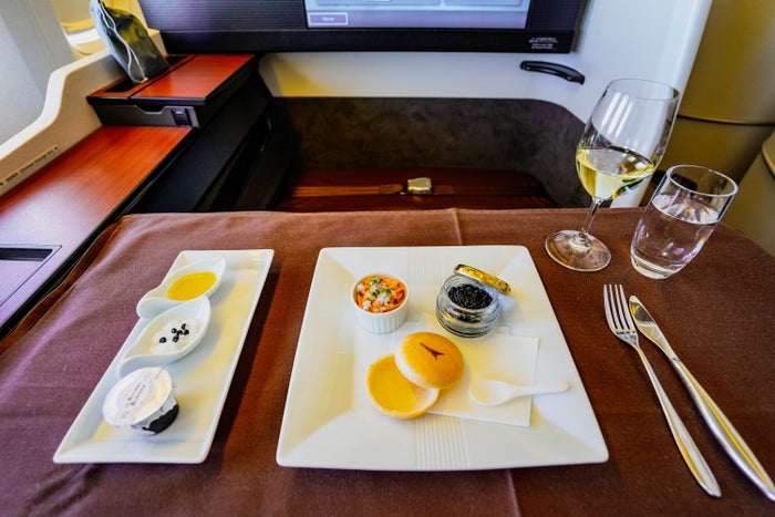 Japan Airlines Boeing 777 300ER First Class Caviar