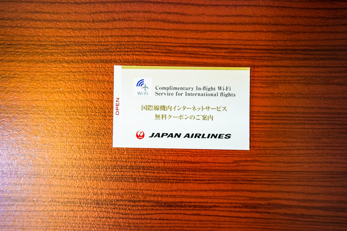 Japan Airlines Boeing 777-300ER First Class WiFi voucher