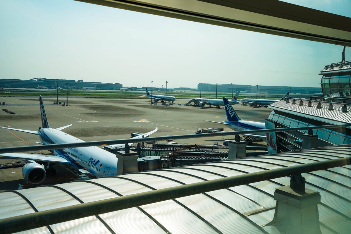 Japan Airlines First Class Lounge Tarmac views