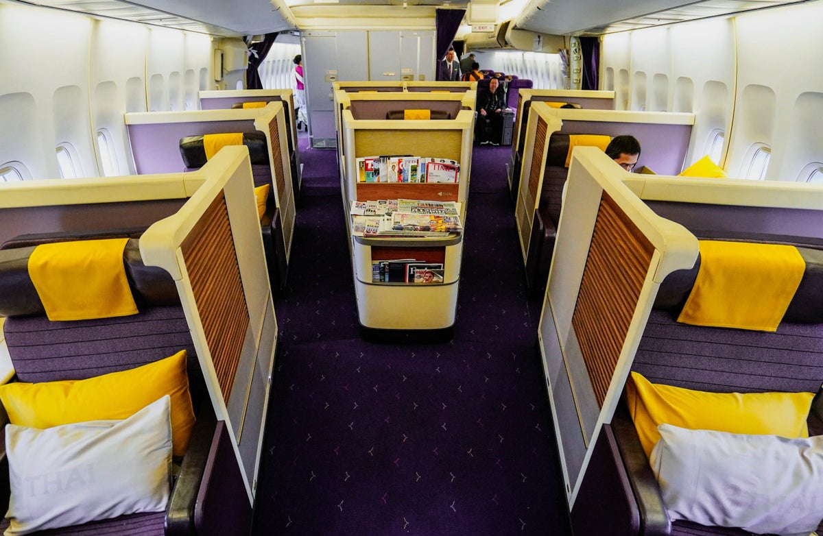 Thai Airways Boeing 747 400 First Class Cabin