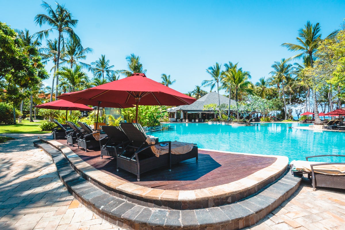 The Laguna Bali Lounge Seats by the Main Pool