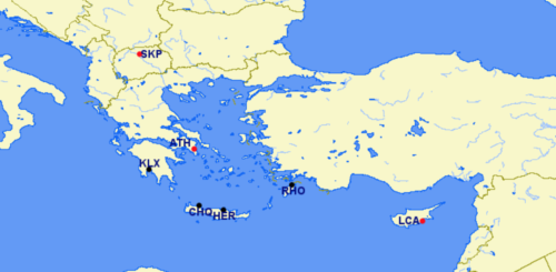 Aegean Airlines hubs and focus cities
