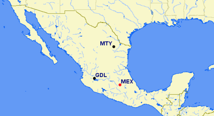 Aeromexico hubs and focus cities Aeromexico hubs and focus cities