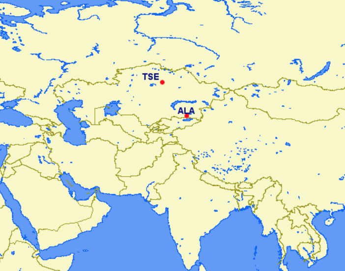 Air Astana hubs and focus cities Air Astana hubs and focus cities
