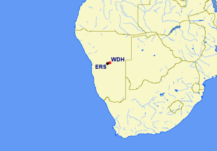 Air Namibia hubs and focus cities Air Namibia hubs and focus cities