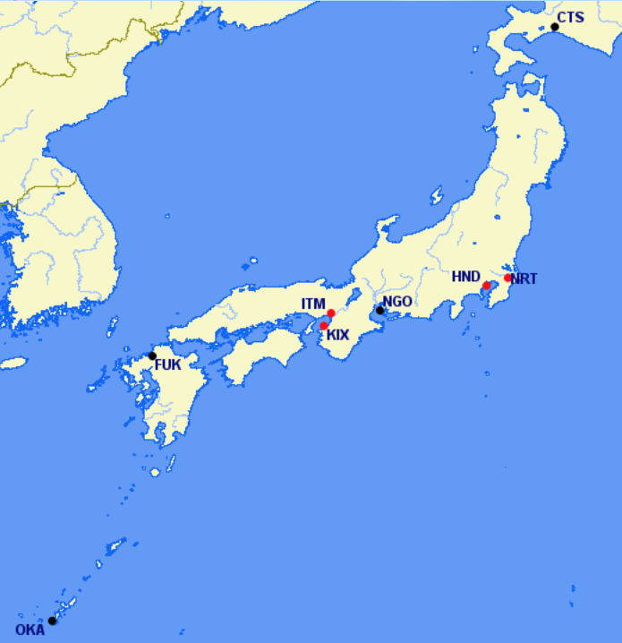 All Nippon Airways hubs and focus cities All Nippon Airways hubs and focus cities