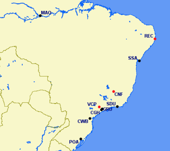 Azul Brazilian Airlines hubs and focus cities Azul Brazilian Airlines hubs and focus cities