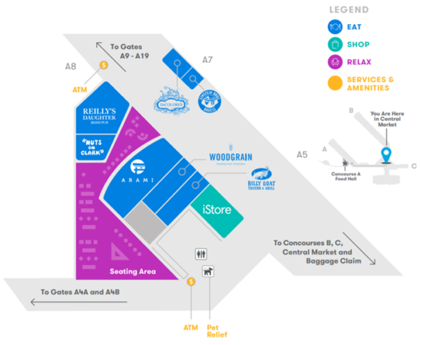 Midway Airport Concourse Map