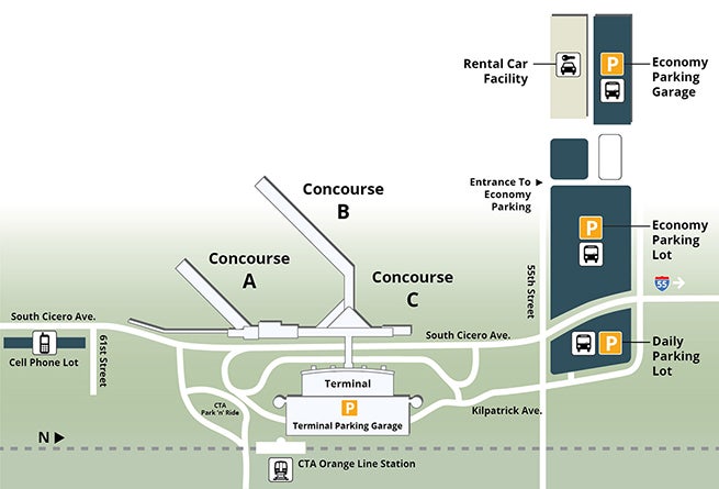 Chicago Midway International Airport Map