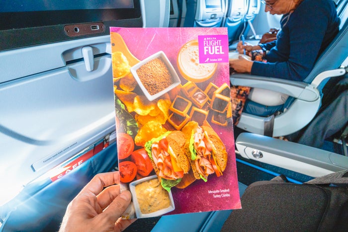 Delta Airbus A220 Economy Class Menu Cover