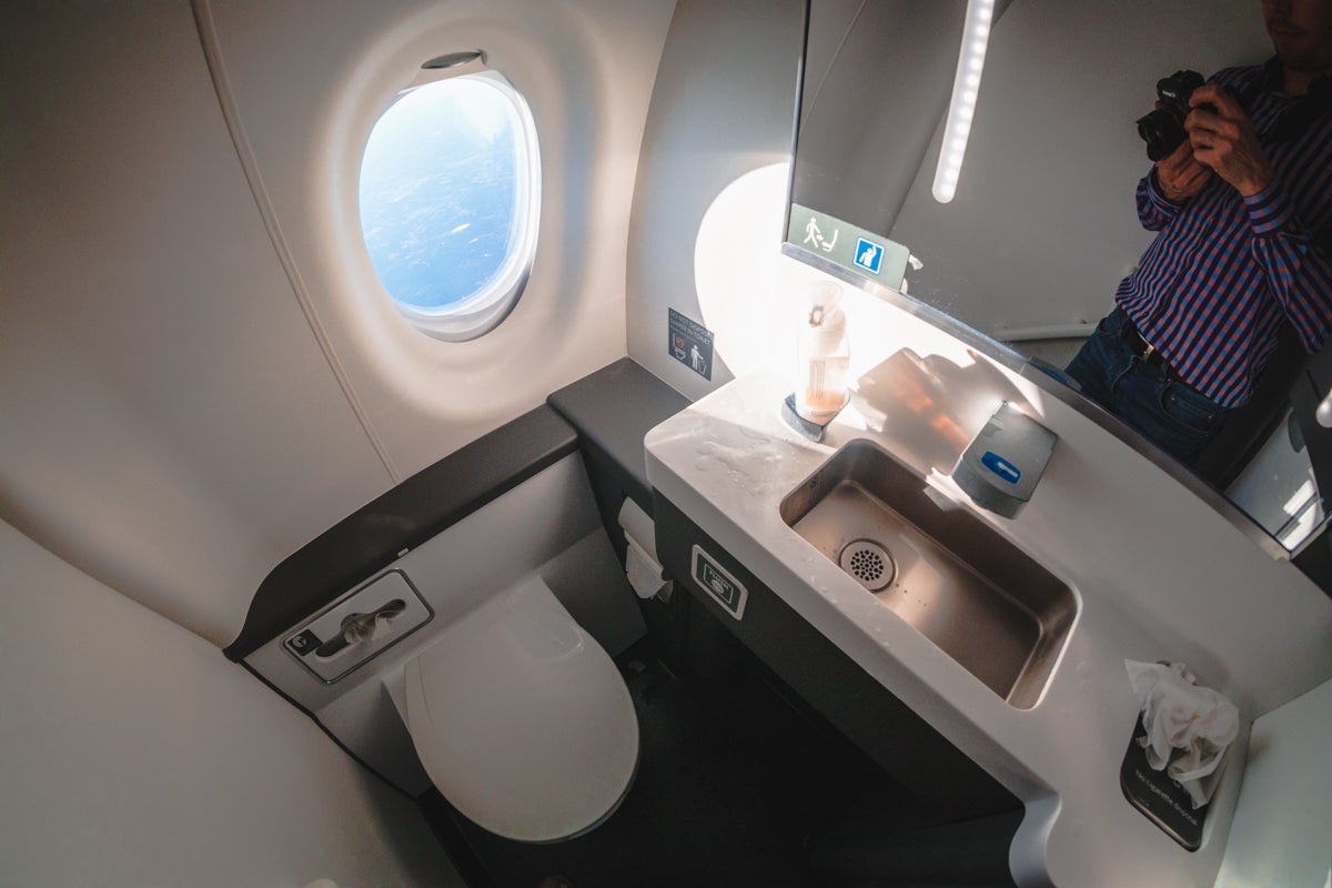 Delta Airbus A220 Economy Class Toilet with a View