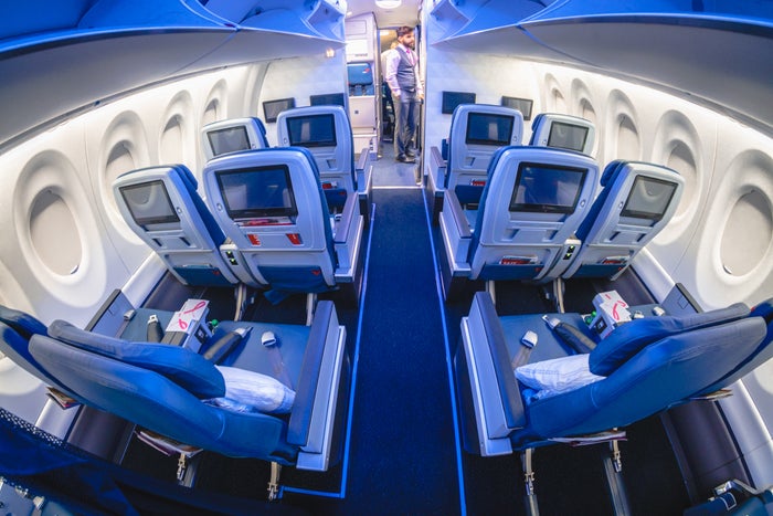Delta Airbus A220 First Class Cabin From Rear