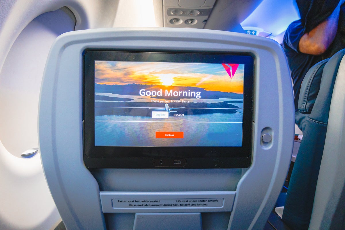 Delta Airbus A220 First Class IFE Screen