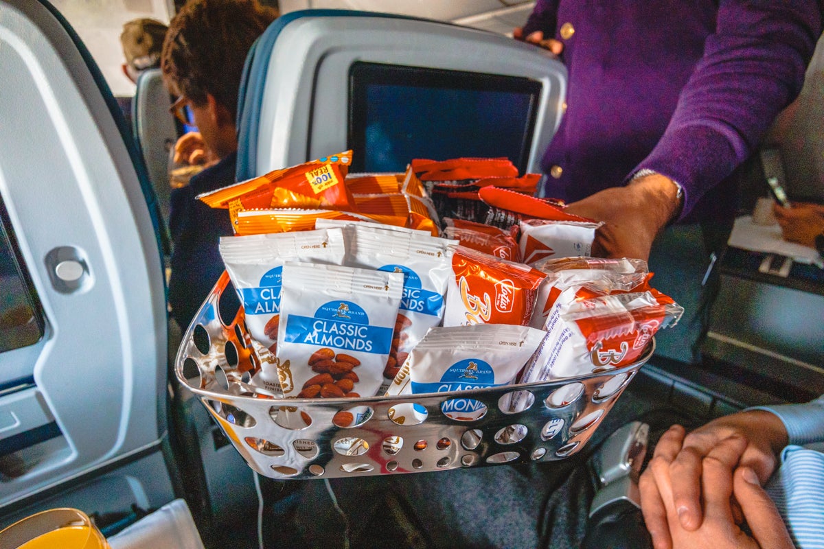 Delta Airbus A220 First Class Snack Basket