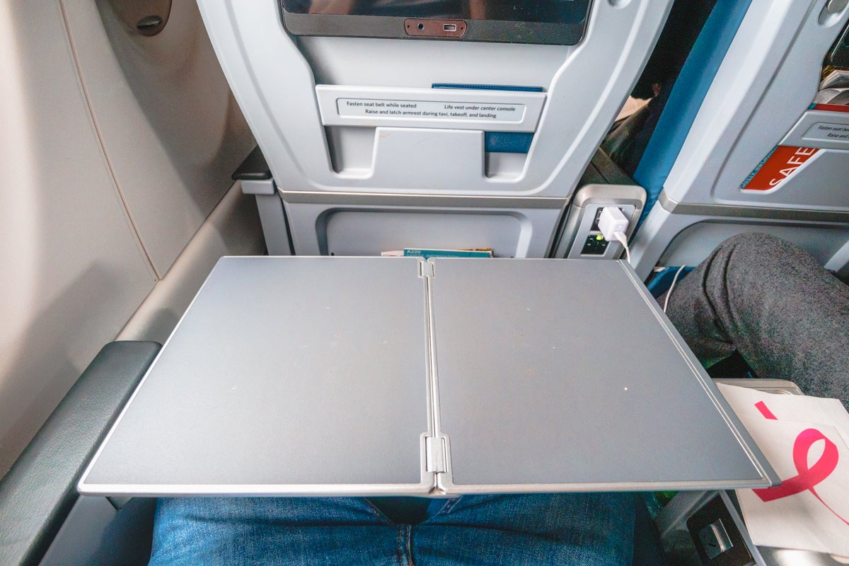 Delta Airbus A220 First Class Tray Table Full