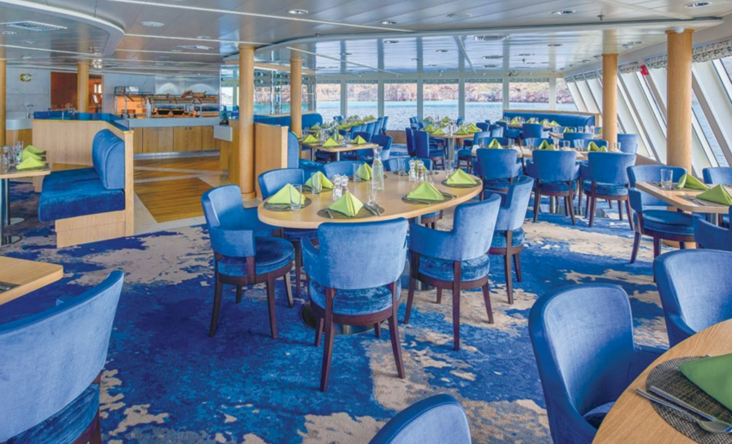 Dining room on National Geographic Quest and Venture Dining room on National Geographic Quest and Venture