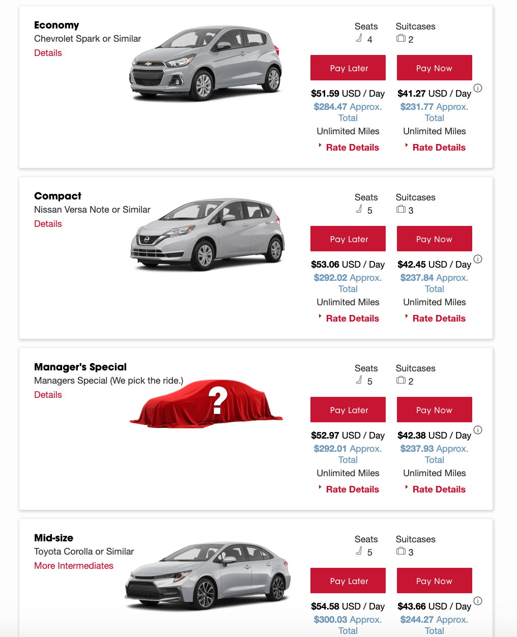 Economy Vs Compact Car Hertz