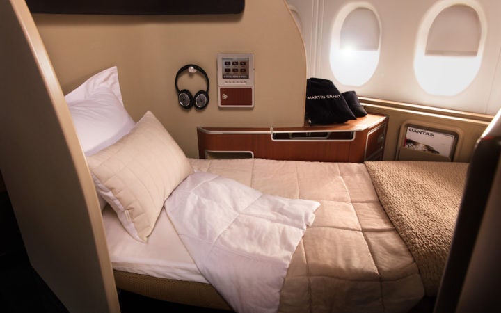 Qantas first class bed