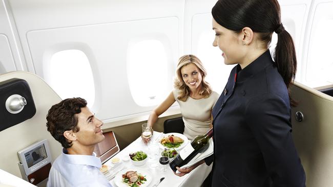 Qantas first class dining