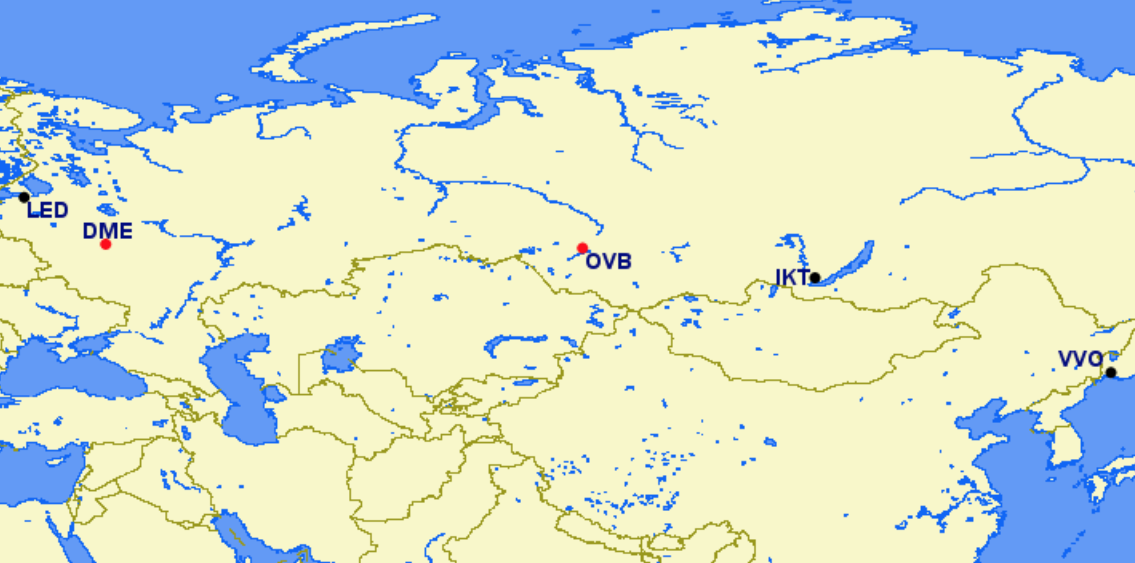 S7 Airlines hubs and focus cities S7 Airlines hubs and focus cities