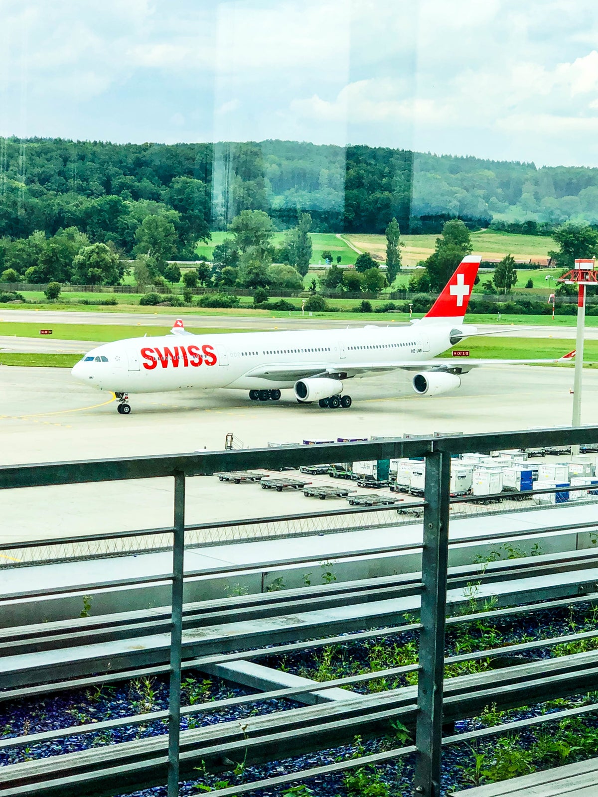SWISS Air First Class Lounge Lunch view