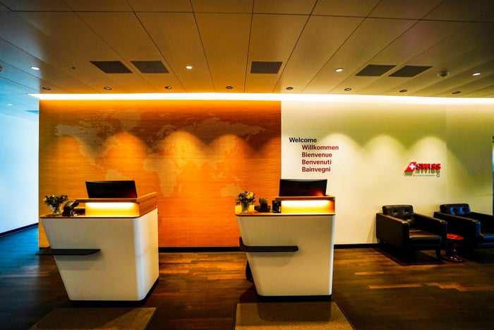 SWISS Air First Class Lounge Reception SWISS Air First Class Lounge Reception