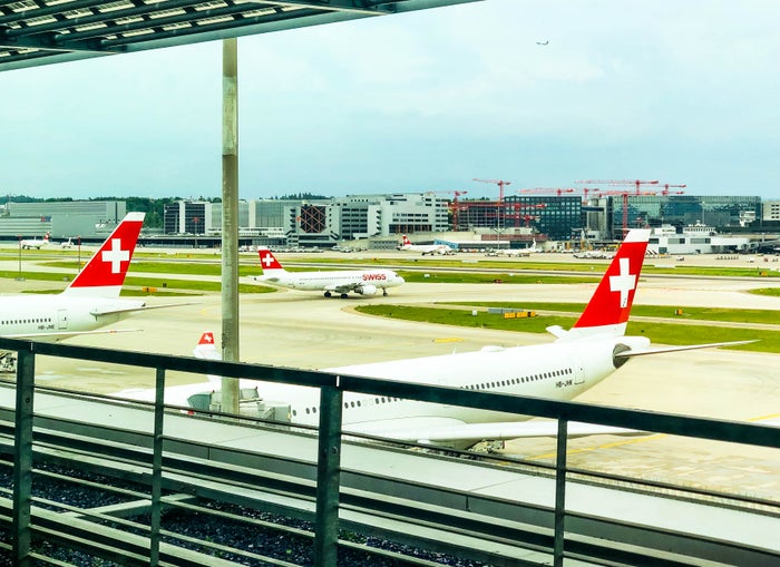 SWISS Air First Class Lounge Tarmac view SWISS First Class Lounge Tarmac view