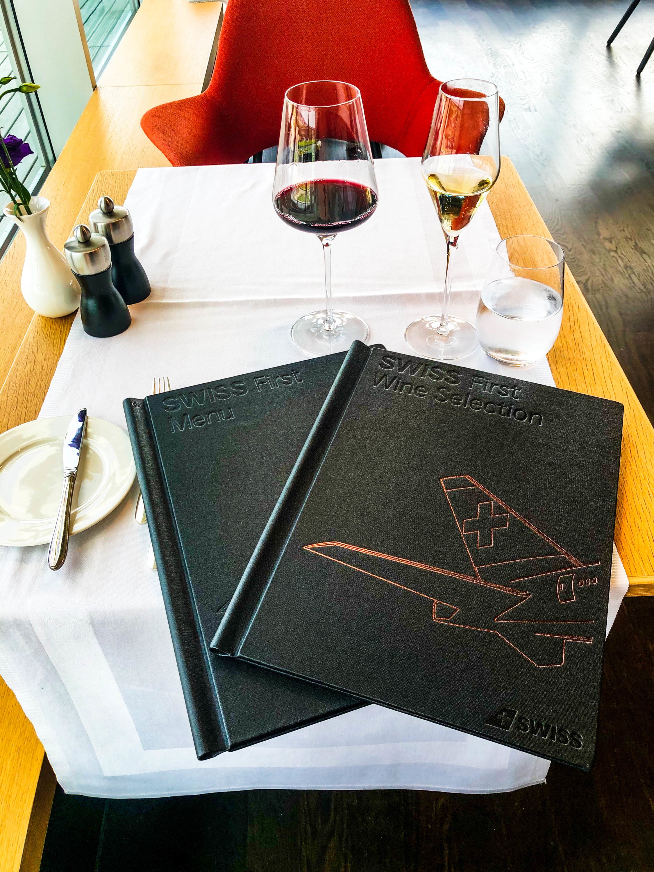 SWISS Air First Class Lounge Wine list and menu SWISS Air First Class Lounge Wine list and menu