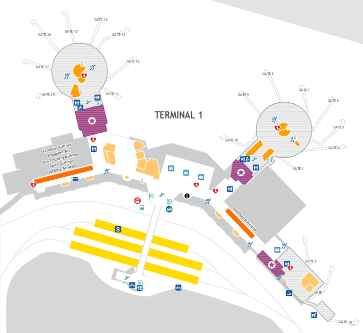 San Diego International Airport Map Terminal 1
