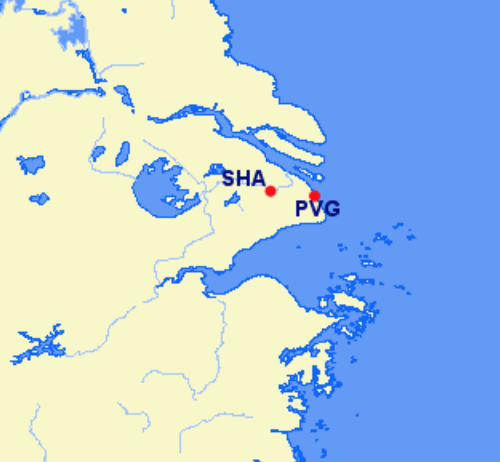 Shanghai Airlines hubs and focus cities