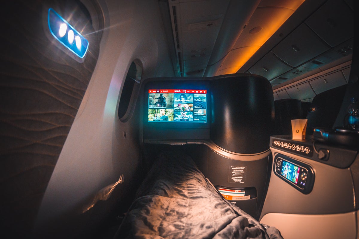 Turkish Airlines Boeing 787 9 Business Class Bed Point of View