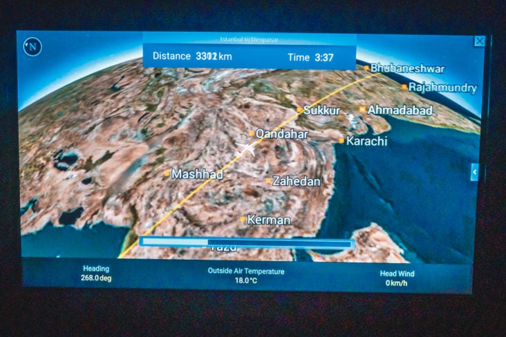 Turkish Airlines Boeing 787 9 Business Class IFE Map