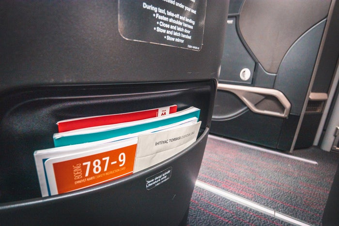 Turkish Airlines Boeing 787 9 Business Class Literature Pocket