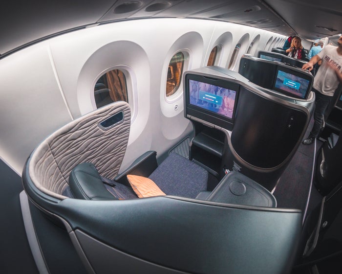 Turkish Airlines Boeing 787 9 Business Class Seat 8A from Behind