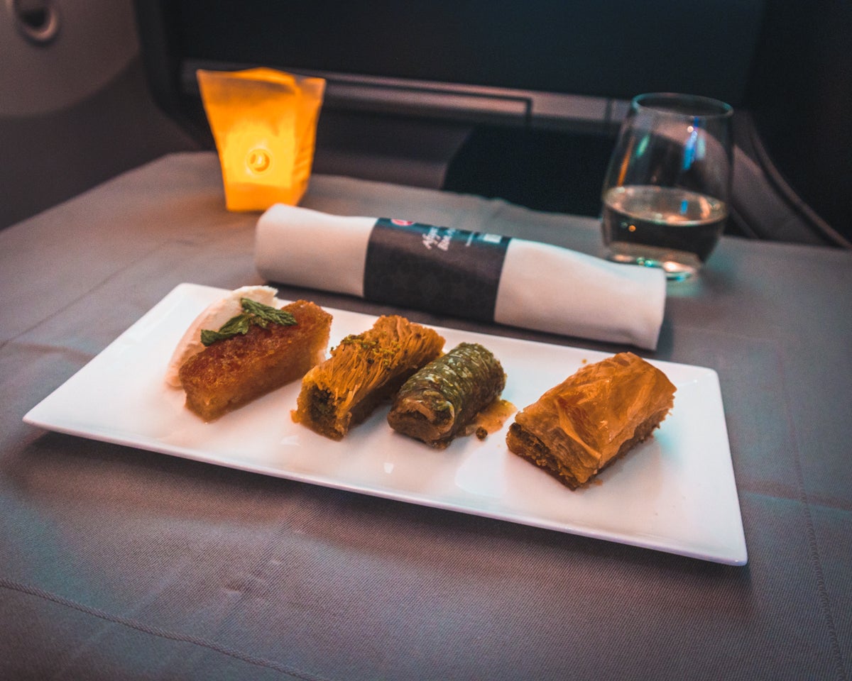 Turkish Airlines Boeing 787 9 Business Class Traditional Turkish Dessert Potpourri