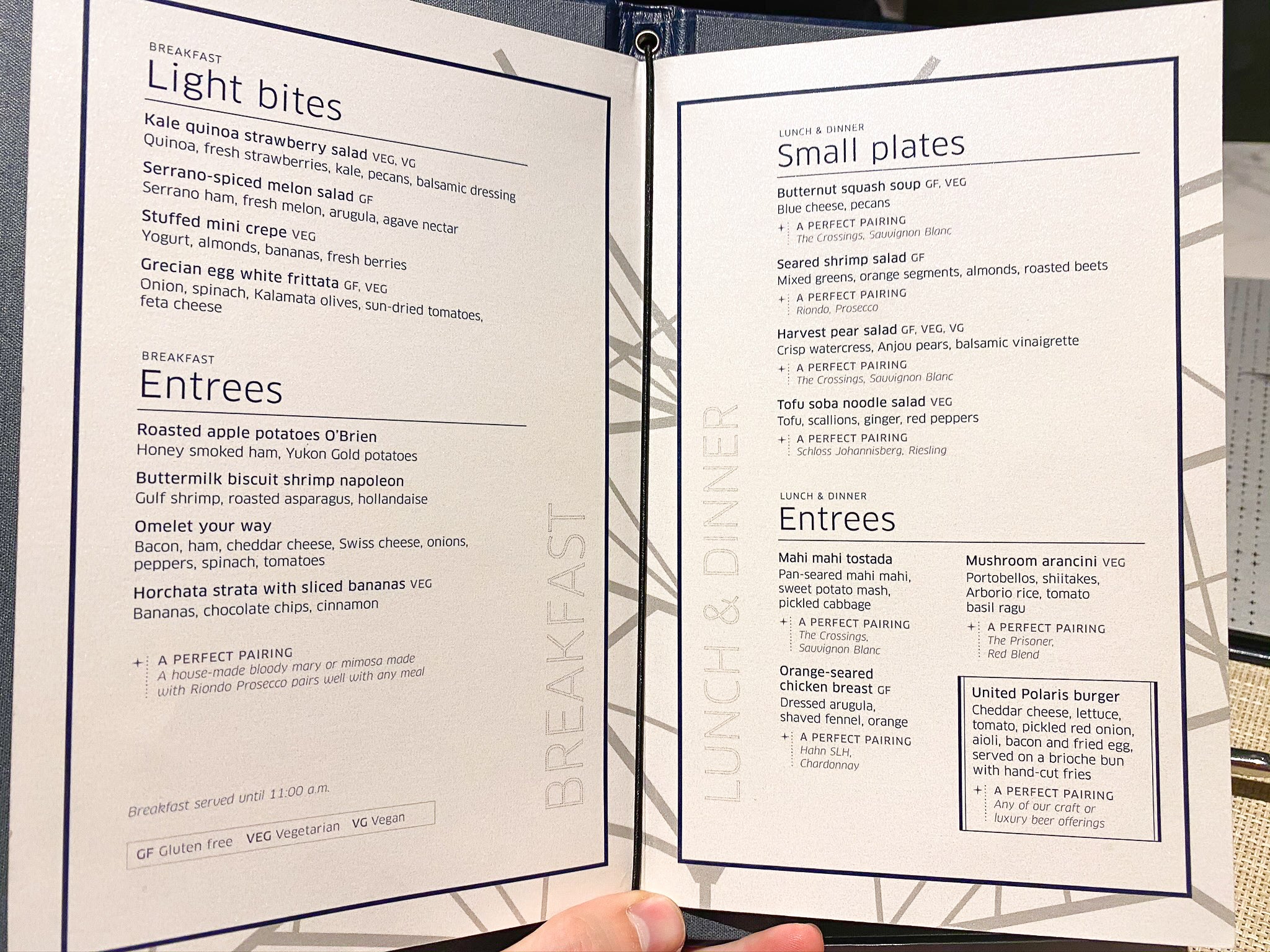 United Polaris Menu