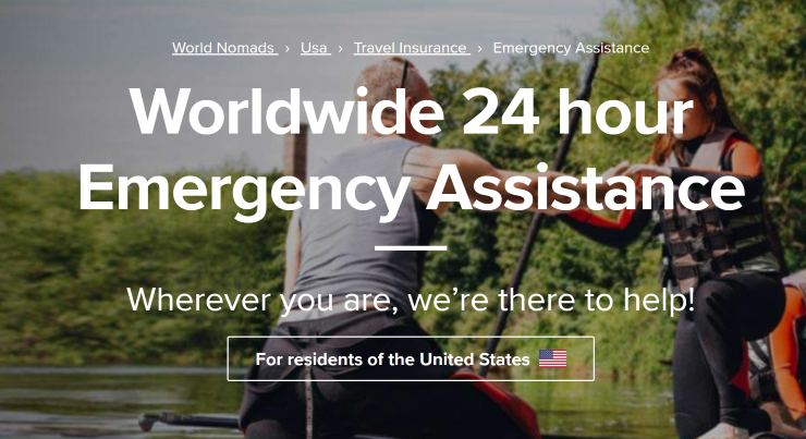 World Nomads Travel Insurance 24 Hour Help Screen